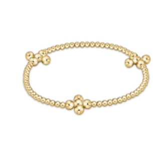 Classic Beaded Signature Cross Gold - 4mm Bead Gold