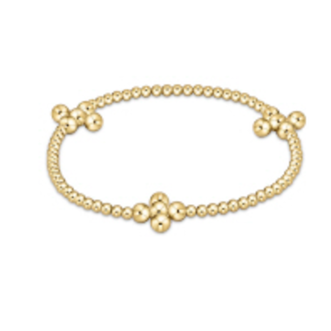 Classic Beaded Signature Cross Gold - 4mm Bead Gold