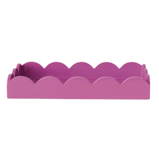 Lacquered Scalloped Tray w/ Handles