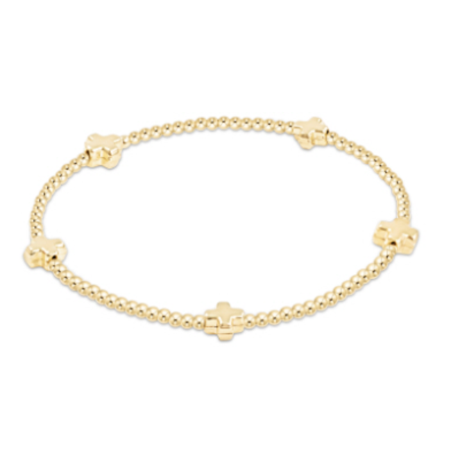 Signature Cross Small Pattern 2mm Bead Bracelet