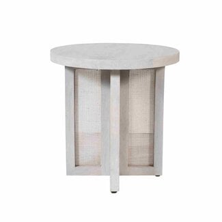 Dist. White Mango & Cane Side Table
