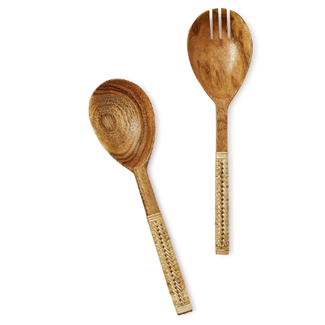Wicker Wrapped Salad Servers in Giftbox