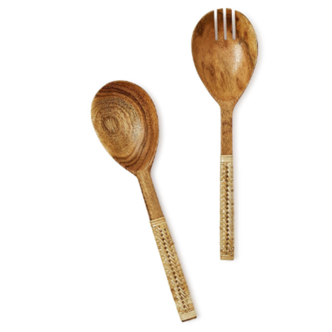 Wicker Wrapped Salad Servers in Giftbox