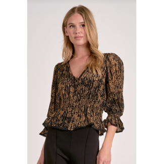 3/4 Sleeve Fitted Blouse