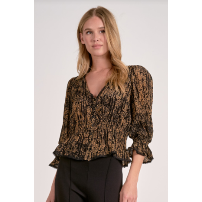 3/4 Sleeve Fitted Blouse