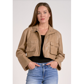Front Pocket Cropped Jacket