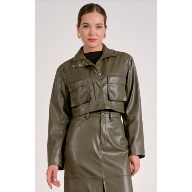 Front Pocket Cropped Jacket