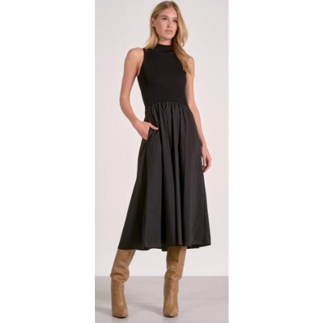 Mock Neck Sleeveless Maxi Dress