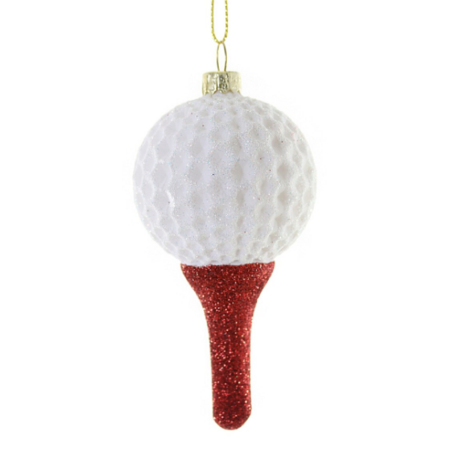 Golf Ball On Tee Ornament
