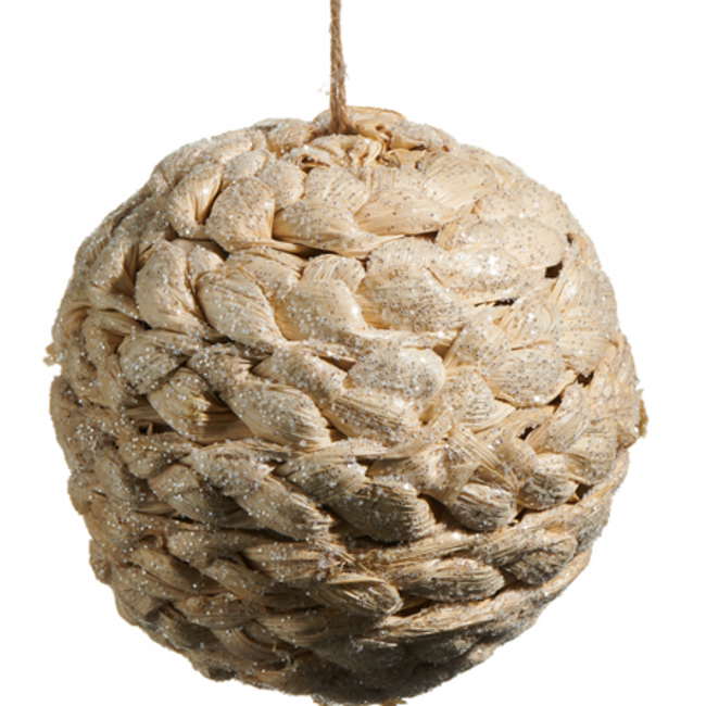 5" Natural Rattan Ball Ornament
