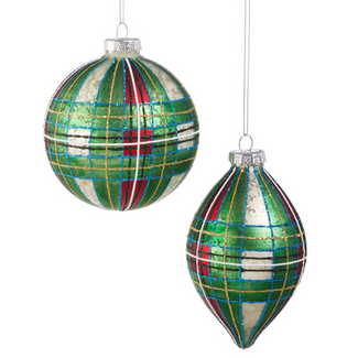 4" Green Tartan Plaid Ornament