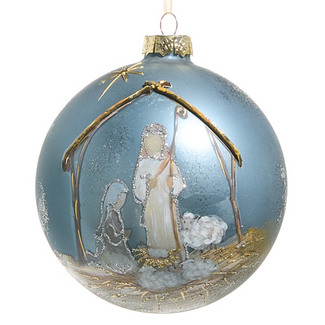 5" Blue Holy Night Ball Ornament