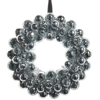 Disco Ball Ornament Wreath 15.5"
