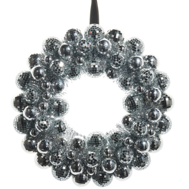 Disco Ball Ornament Wreath 15.5"