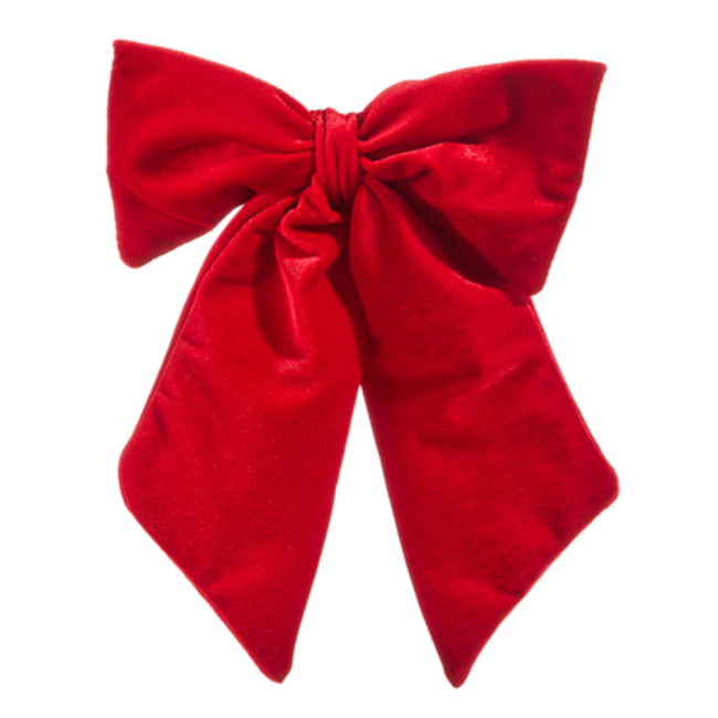 Red Velvet Bow Clip-on Ornament 11"