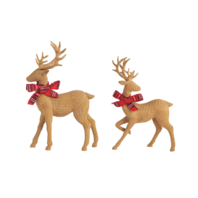 Wicker-Style Reindeer Sitter