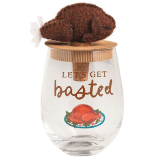 Thanksgiving Wine Glass & Stopper