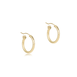 Round Gold 0.5" Hoop - Textured