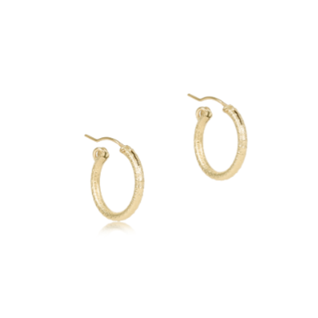 Round Gold 0.5" Hoop - Textured