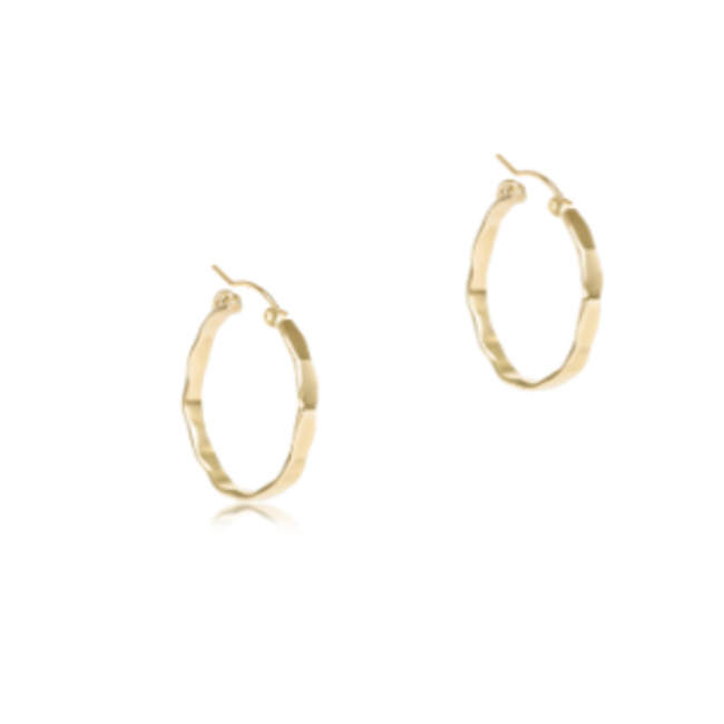 Scalloped Round Gold Hoop