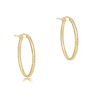 Textured Gold Hoops Oval