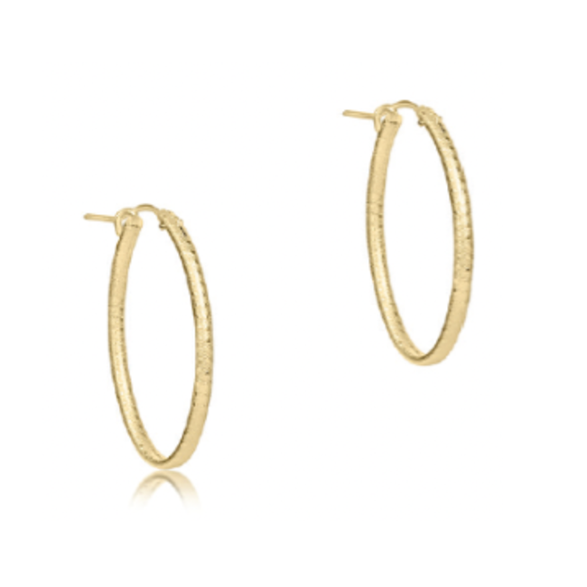 Textured Gold Hoops Oval