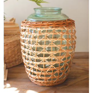 Willow Wrapped Glass Vessel