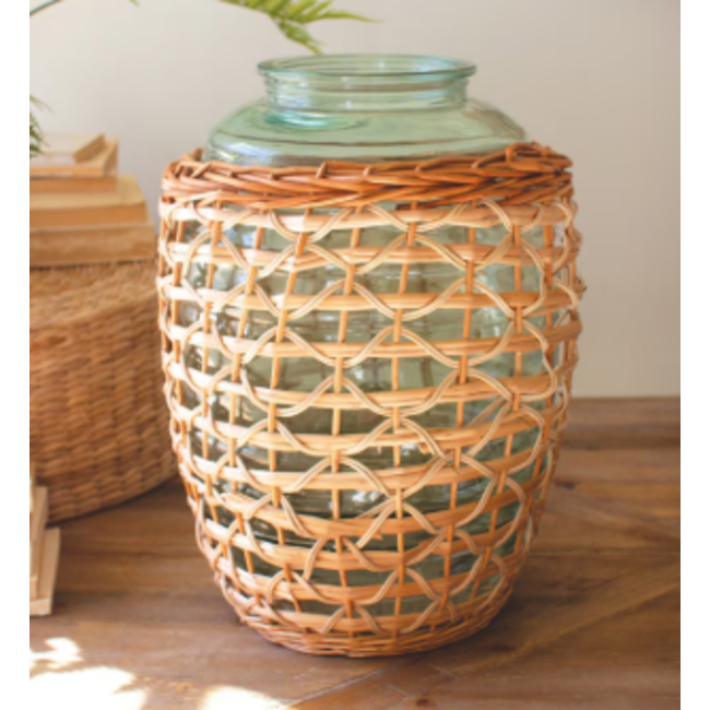 Willow Wrapped Glass Vessel