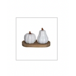 Stoneware Pumpkin Salt & Pepper Shaker Set