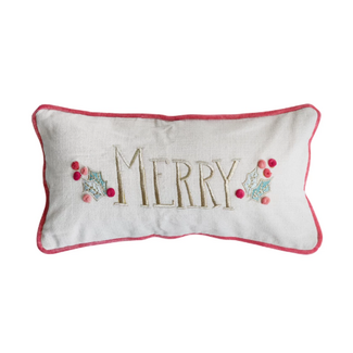 Lumbar Pillow w/ Hand-Embroidery