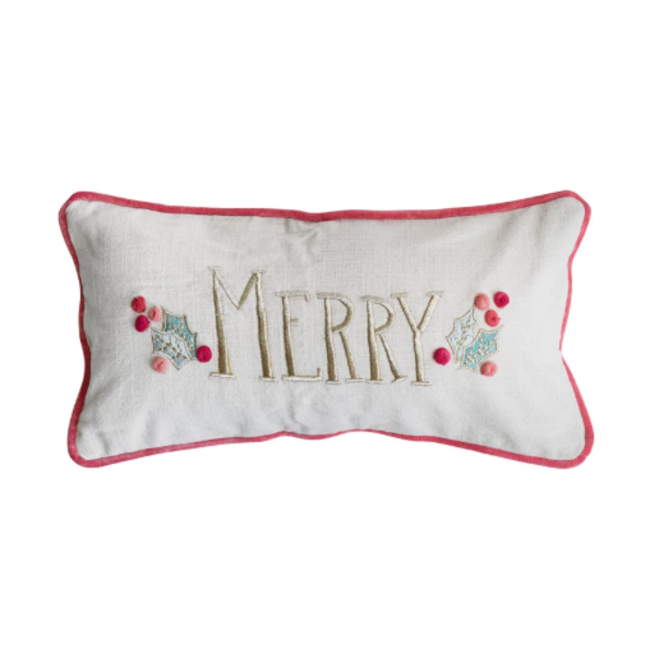 Lumbar Pillow w/ Hand-Embroidery