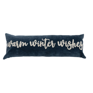 Velvet Lumbar Pillow "Warm Winter Wishes"
