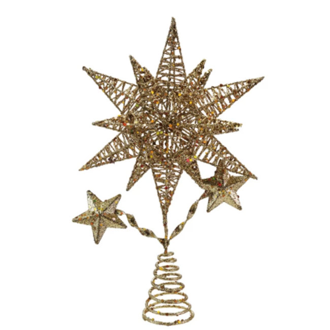 Star Tree Topper, Gold Glitter