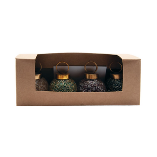 Beaded Ball Ornament Card Holders, Boxed S/4