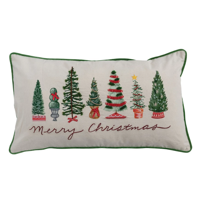 Lumbar Pillow w/ Hand-Embroidery