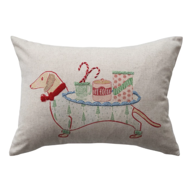 Lumbar Pillow w/ Hand-Embroidery