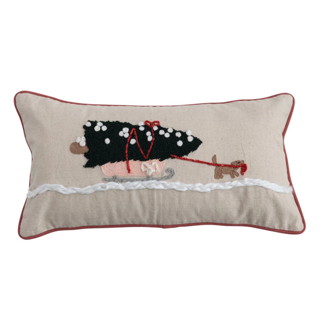 Lumbar Pillow w/ Hand-Embroidery