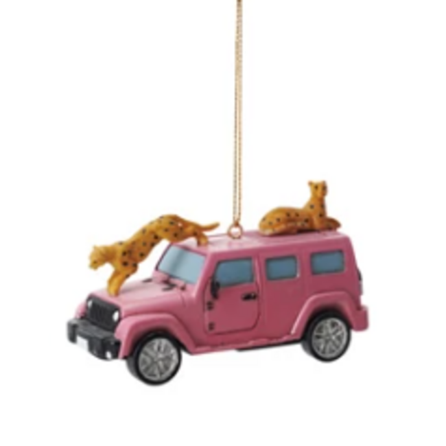 Safari Vehicle Ornament w/ Cheetahs