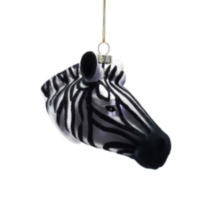 Glass Zebra Head Ornament