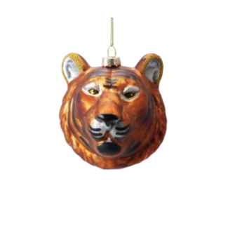 Glass Tiger Head Ornament
