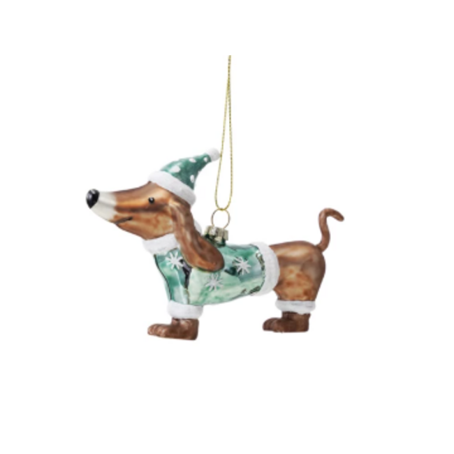 Dog in Holiday Sweater & Hat Ornament