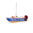 Glass Fishing Boat "Just Fishin" Ornament