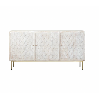 Carved Mango Wood Console, 3 Door