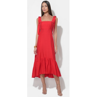 Ingrid Red Midi Dress