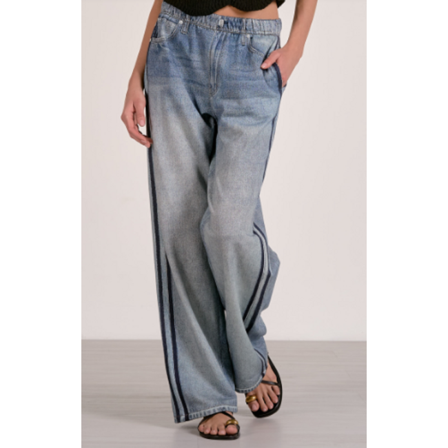 Faux Jean Track Pants