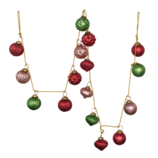 Embossed Mercury Glass Ball Ornament Garland