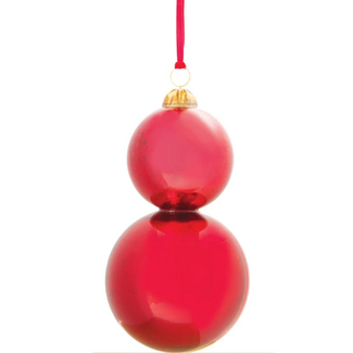 Red Glass Stacked Ball Ornament