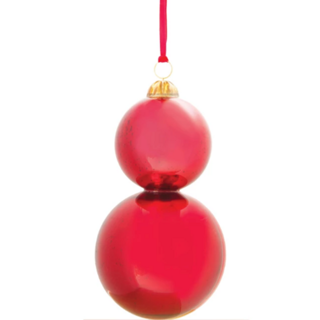 Red Glass Stacked Ball Ornament