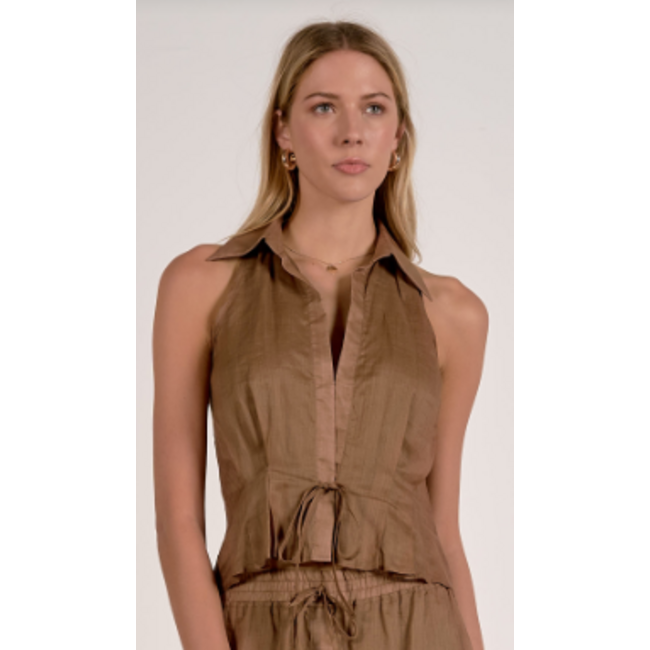 Collared Halter Top