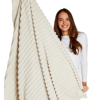Vertical Faux Fur Throw